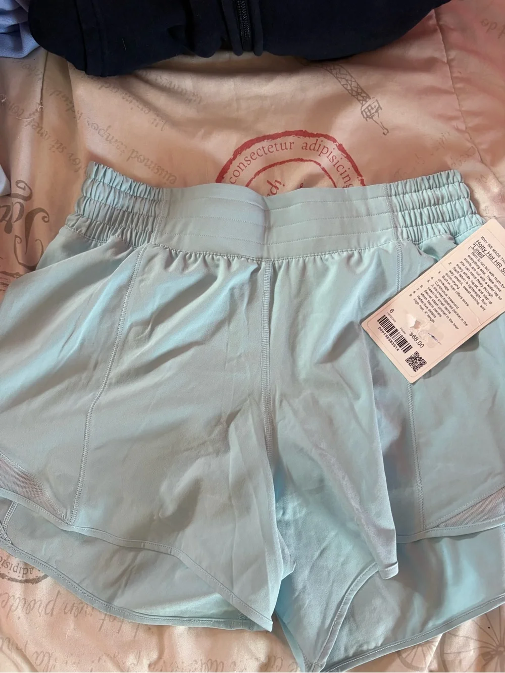 Women’s High-Waist Performance Shorts in Light Aqua brand new